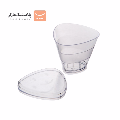 درب لیوان دسری یکبارمصرف طلقی سه گوش