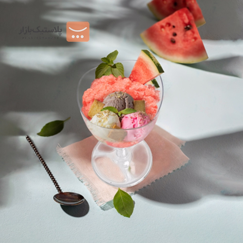 جام پایه بلند یکبارمصرف طلقی اطلس