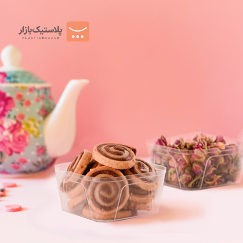 ظرف دسر کریستالی یکبارمصرف درب دار ونوس