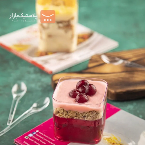 لیوان درب دار طلقی ۲۵۰سی سی راما 