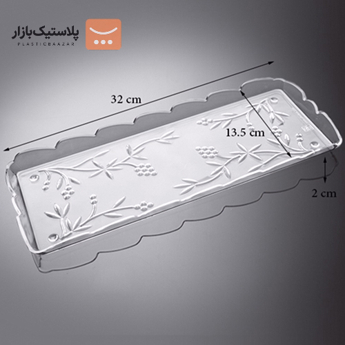 سینی یکبارمصرف کریستالی رولتی مستطیل کوچک 2