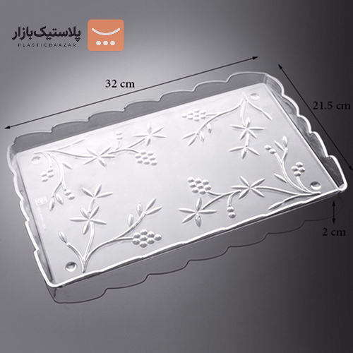 سینی یکبارمصرف کریستالی مستطیل بزرگ 2
