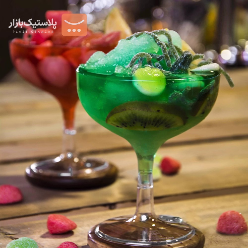 جام یکبارمصرف طلقی پایه دار ۱۳۰ سی سی روژین