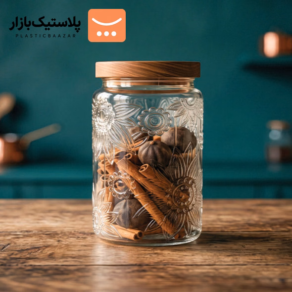 بانکه شیشه ای درب چوبی متوسط گرد نیوا