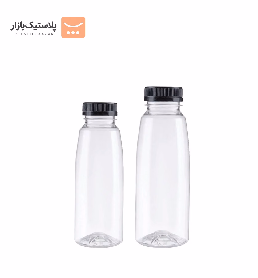 بطری پلاستیکی شفاف ۲۵۰سی‌سی درب مشکی