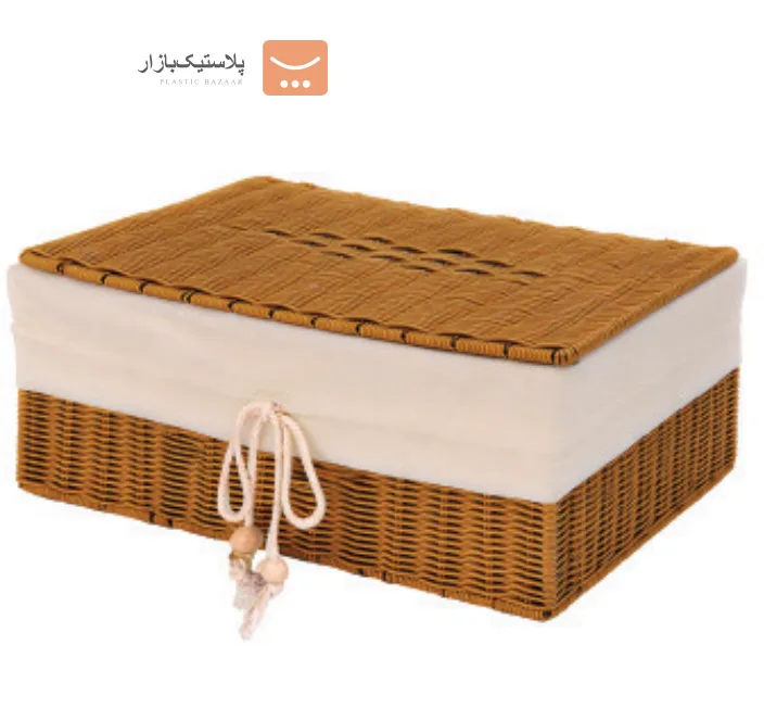 سبد حصیر بافت درب دار مدل آلین 