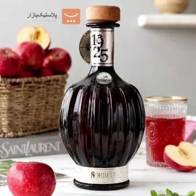 بطری اب شیشه ایی درب چوبی سوربن